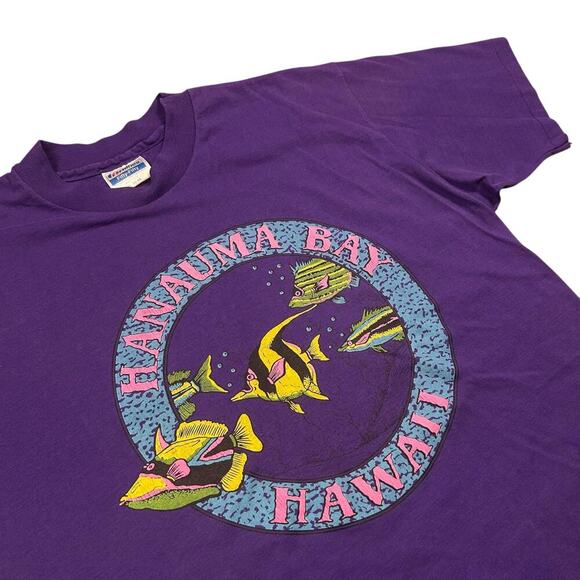 Hanauma Bay Hawaii Vintage 80’s Fish Graphic T-shirt - Picture 3 of 4